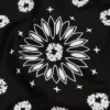Bandana in cotone con motivo Paisley e Cotton Wreath, nera