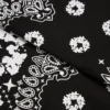 Bandana in cotone con motivo Paisley e Cotton Wreath, nera