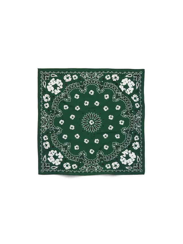 Bandana verde con motivo Paisley e Cotton Wreath di cotone