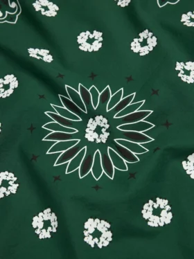 Bandana verde con motivo Paisley e Cotton Wreath di cotone