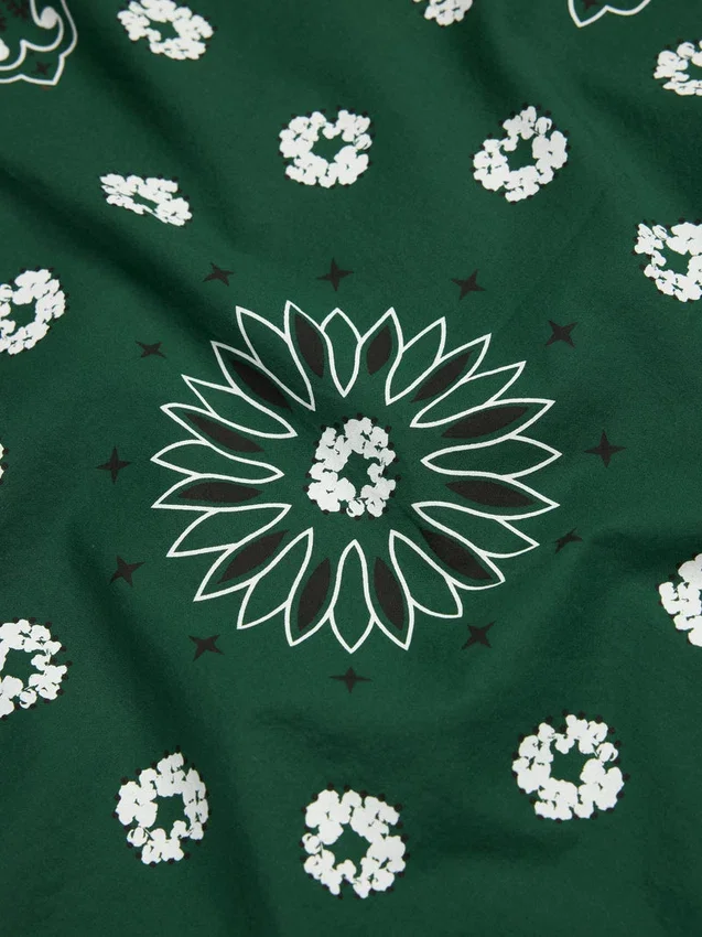 Bandana verde con motivo Paisley e Cotton Wreath di cotone