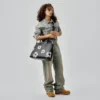 Borsa in pelle “Cotton Wreath” grande