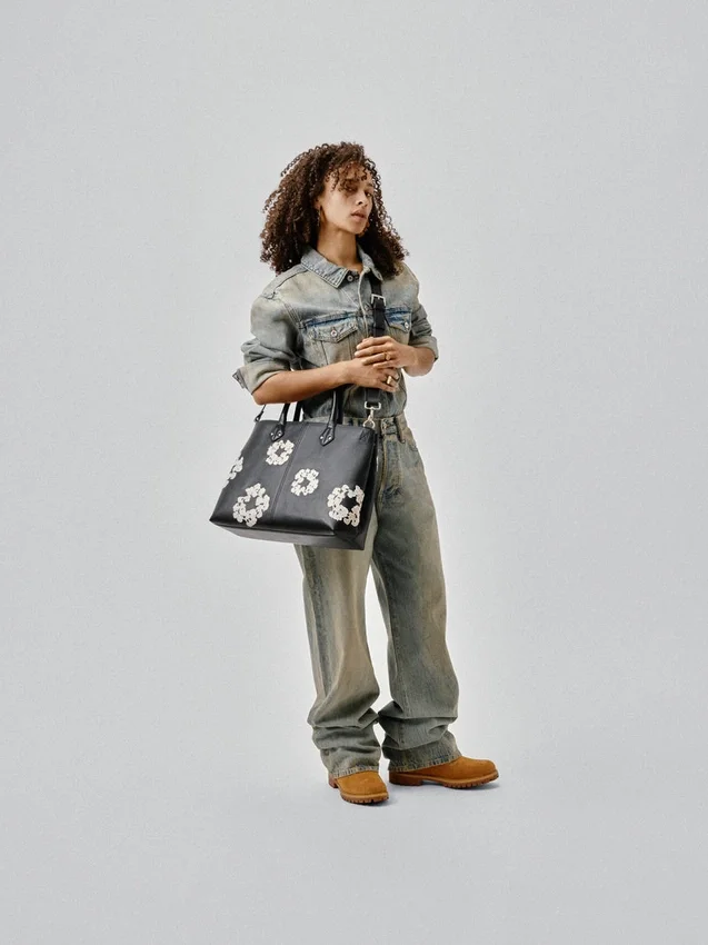 Borsa in pelle “Cotton Wreath” grande
