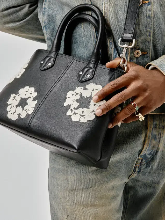 Borsa in pelle “Cotton Wreath” piccola