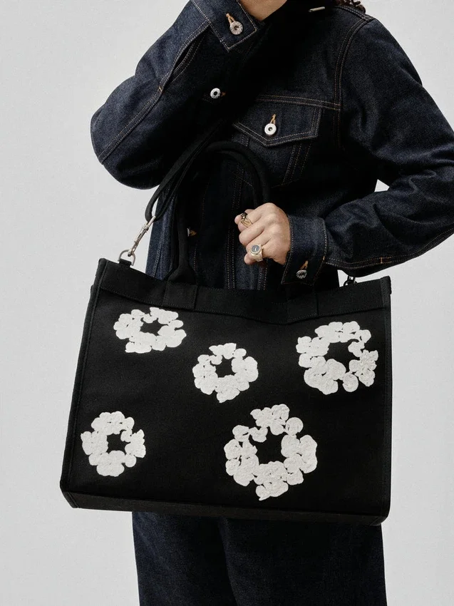 Borsa in tela Cotton Wreath grande