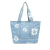 Borsa tote in Denim lavaggio chiaro con motivo Cotton Wreath in cotone