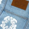 Borsa tote in Denim lavaggio chiaro con motivo Cotton Wreath in cotone