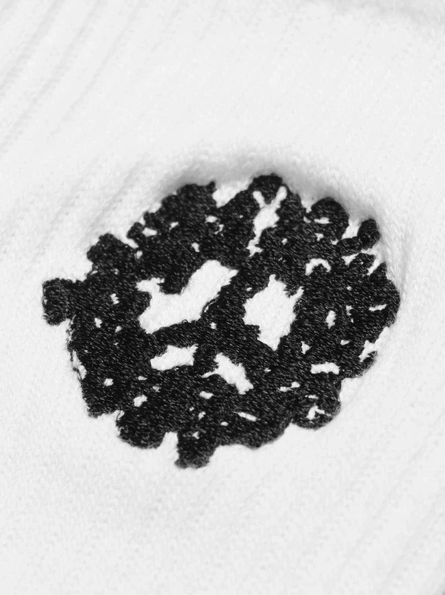 Calze in cotone con motivo "Peace Wreath", confezione da 3, bianco