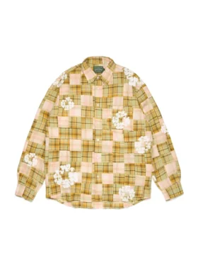 Camicia a maniche lunghe con bottoni in cotone Cotton Wreath Madras