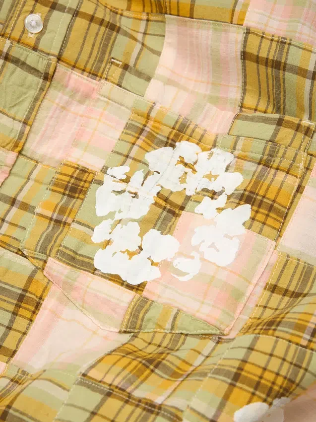 Camicia a maniche lunghe con bottoni in cotone Cotton Wreath Madras