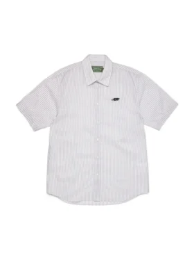 Camicia DT Panther a maniche corte con bottoni, bianca