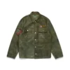 Camicia in pelle "Jungle" verde militare