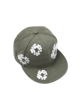 Cappellino fitted in tela New Era 59FIFTY con motivo “Cotton Wreath”, colore oliva