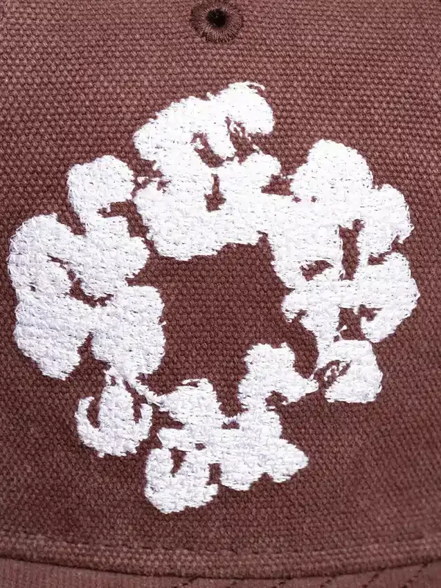 Cappellino fitted in tela New Era 59FIFTY con motivo "Cotton Wreath" - Marrone