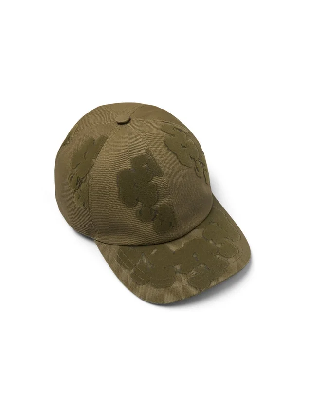 Cappellino floccato "Cotton Wreath" color cuoio