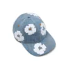 Cappellino in Denim grezzo con motivo "Cotton Wreath", lavaggio chiaro
