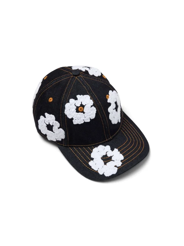 Cappellino in Denim grezzo "Cotton Wreath" - Indaco lavato