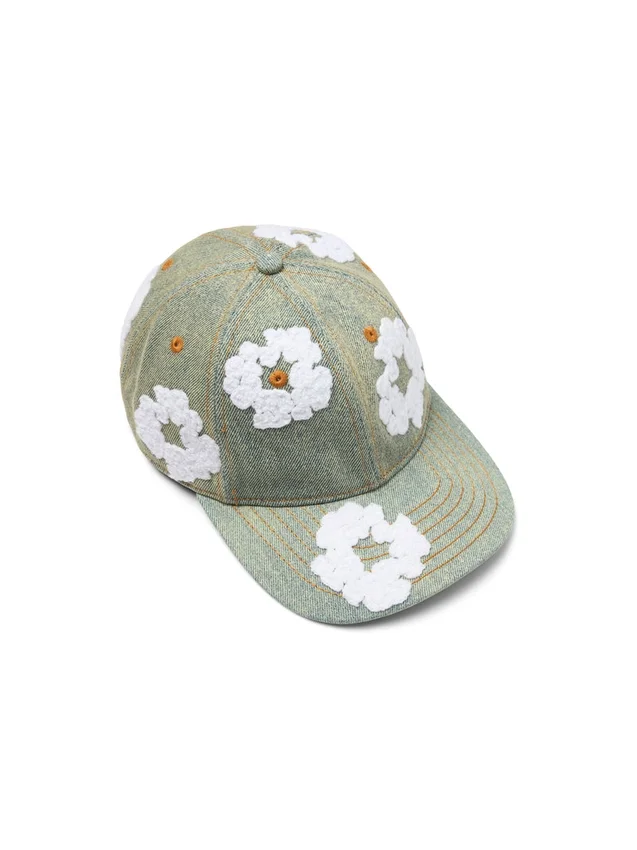 Cappellino in Denim grezzo Cotton Wreath, lavaggio sporco