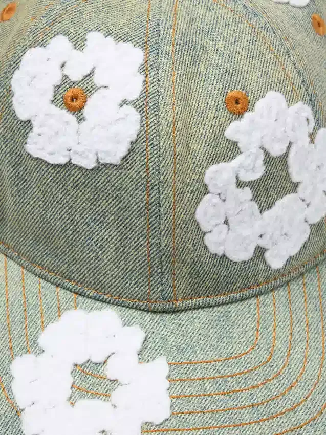 Cappellino in Denim grezzo Cotton Wreath, lavaggio sporco
