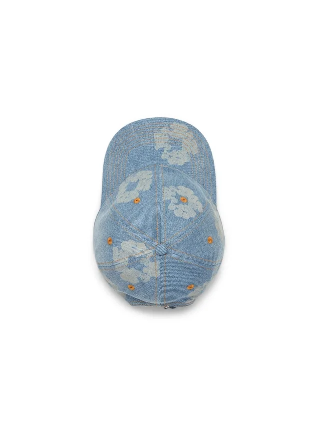 Cappellino in Denim grezzo "Mono Cotton Wreath" con lavaggio chiaro