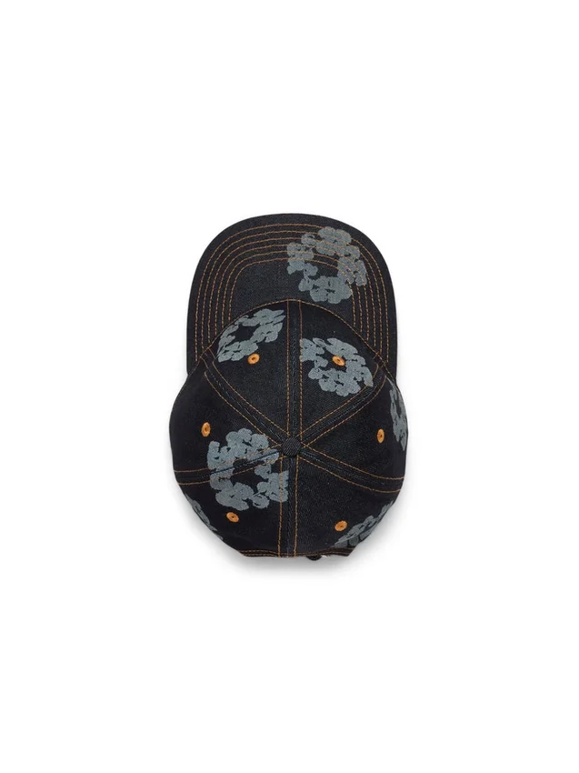 Cappellino in Denim grezzo "Mono Cotton Wreath" Indaco lavato