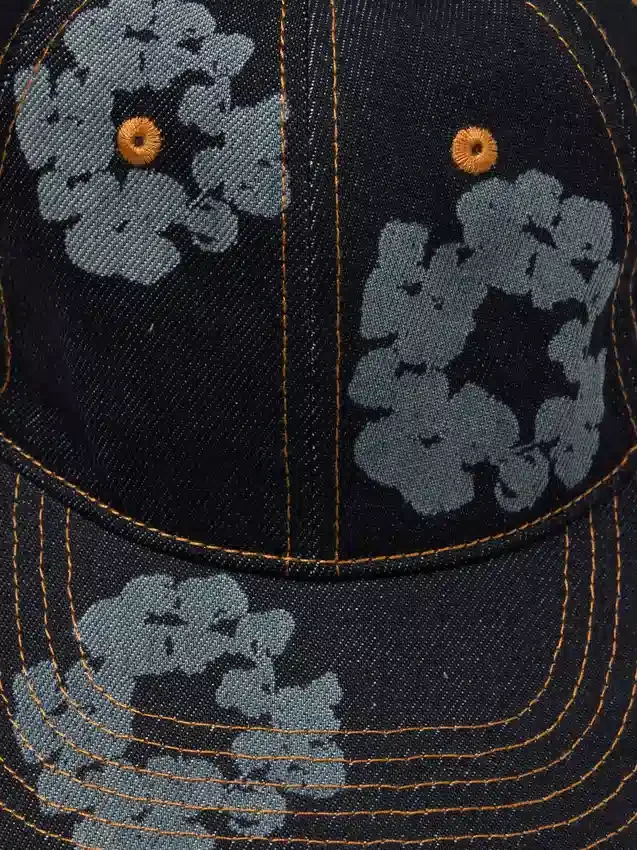 Cappellino in Denim grezzo "Mono Cotton Wreath" Indaco lavato