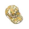 Cappellino in tela DT con motivi floreali multicolore