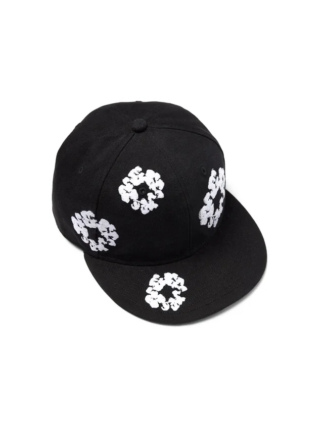 Cappellino in tela New Era 59FIFTY con motivo "Cotton Wreath", nero