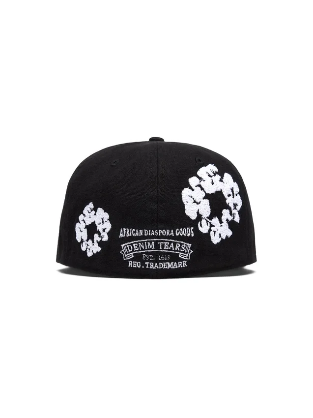 Cappellino in tela New Era 59FIFTY con motivo "Cotton Wreath", nero