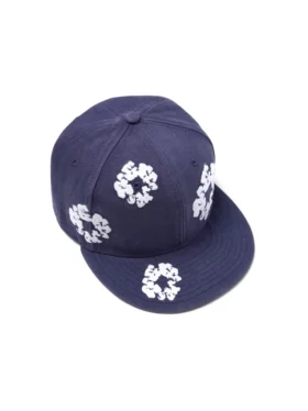 Cappellino New Era 59FIFTY in tela con motivo "Cotton Wreath", indaco