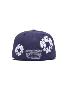 Cappellino New Era 59FIFTY in tela con motivo “Cotton Wreath”, indaco