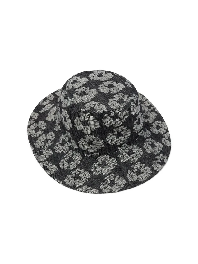 Cappello a secchiello Jacquard Wreath, lavato nero
