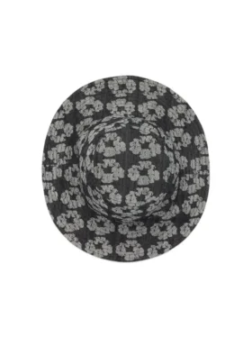 Cappello a secchiello Jacquard Wreath, lavato nero