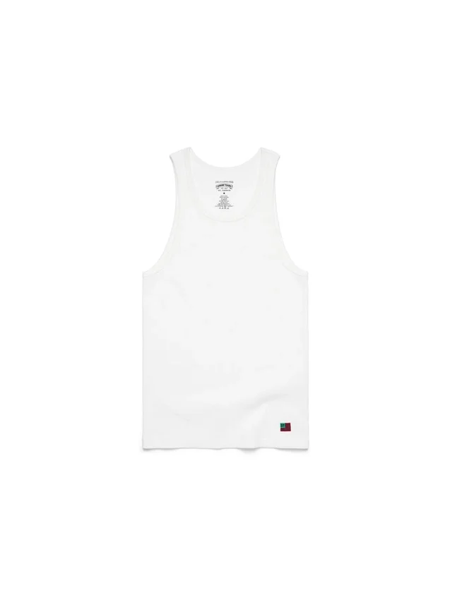 Confezione da 3 canotte a costine DT Flag, bianco
