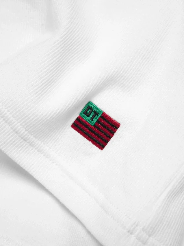 Confezione da 3 canotte a costine DT Flag, bianco
