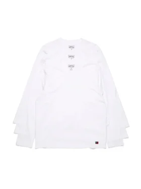 Confezione da 3 magliette a maniche lunghe DT Flag, bianco