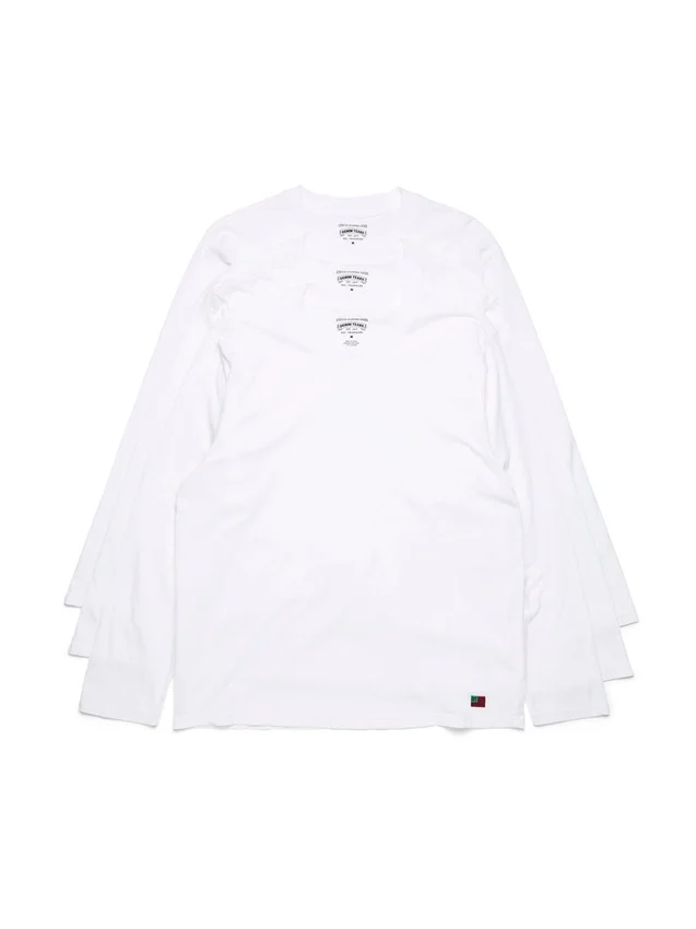 Confezione da 3 magliette a maniche lunghe DT Flag, bianco