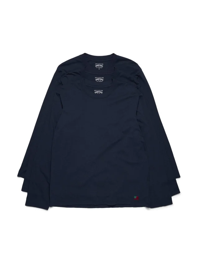 Confezione da 3 magliette a maniche lunghe DT Flag blu navy
