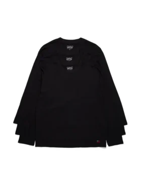 Confezione da 3 magliette a maniche lunghe DT Flag, nero