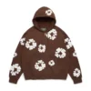 Cotton Wreath Hoodie con cappuccio e cerniera, marrone scuro