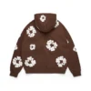 Cotton Wreath Hoodie con cappuccio e cerniera, marrone scuro