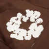 Cotton Wreath Hoodie con cappuccio e cerniera, marrone scuro