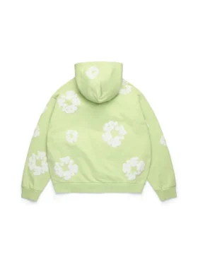 Cotton Wreath Hoodie con cappuccio e zip, color menta