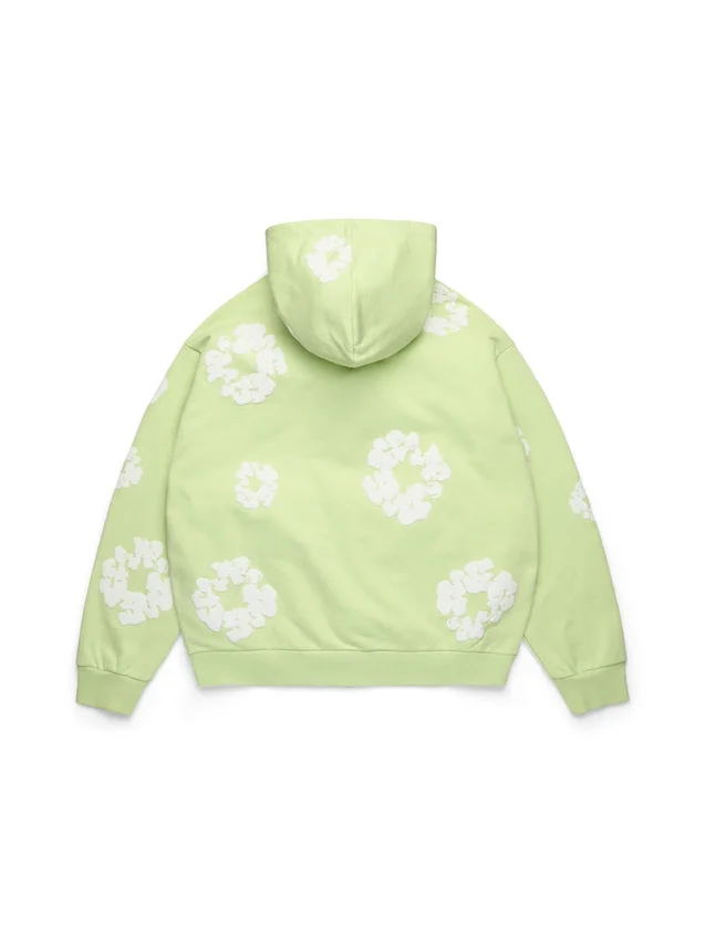 Cotton Wreath Hoodie con cappuccio e zip, color menta