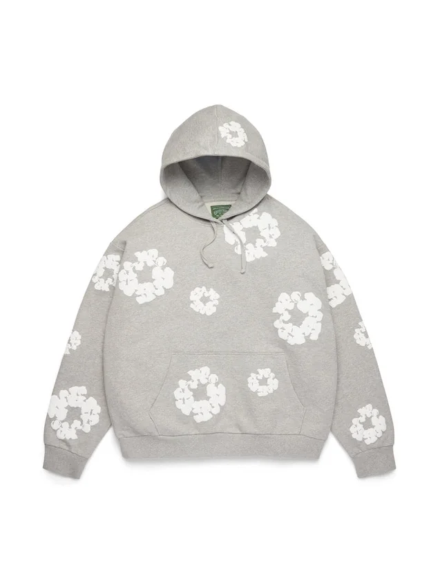 Cotton Wreath Hoodie Grigio