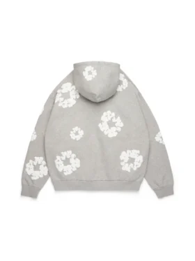 Cotton Wreath Hoodie Grigio