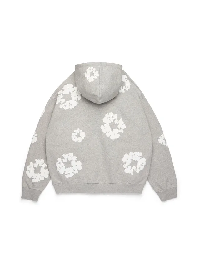 Cotton Wreath Hoodie Grigio