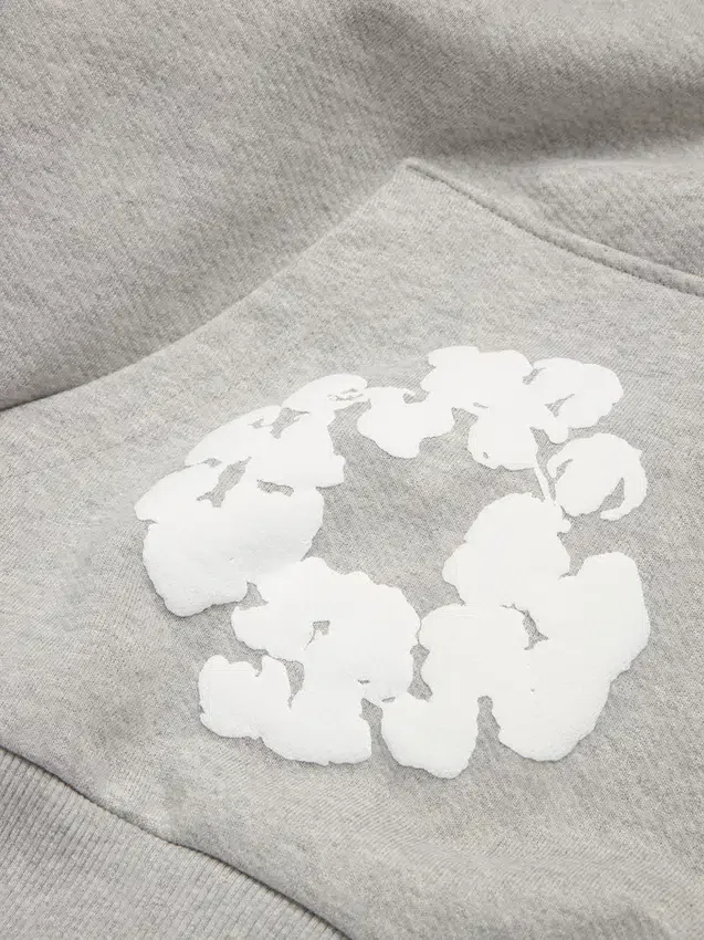 Cotton Wreath Hoodie Grigio