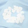 Cotton Wreath Hoodie in cotone con ghirlanda, blu polvere