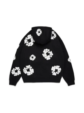 Cotton Wreath Hoodie nera